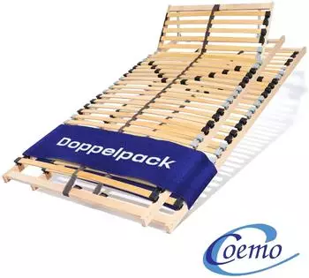 Coemo Lattenrost ERGO 7-Zonen 28 Leisten Kopfteil verstellbar 2er Set 80x200cm