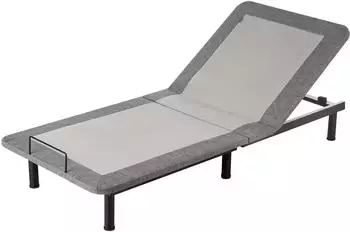 Beliani Brunoy Lattenrost gepolstert, elektrisch verstellbar, 80x200cm, grau