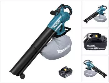 Makita DUB 187 G Akku Laubbläser und Laubsauger 18 v Brushless + 1x Akku 6,0 Ah - ohne Ladegerät