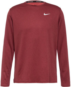 Nike Miler Men's Dri-FIT UV Long-Sleeve Running Top (FB7070) night maroon/cedar/heather