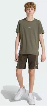 Adidas Training AEROREADY Heather Kids Shorts Shadow Olive / Tent Green / Reflective Silver