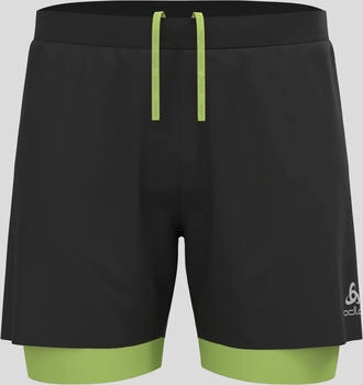 Odlo Zeroweight 5 inch 2-in-1 Shorts (322562) black/sharp green