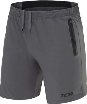 TCA Elite Tech Shorts Reißverschluss-Tasche grau
