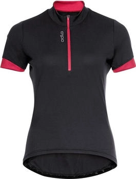 Odlo Radtrikot Stand-up collar zip 411971-60270 schwarz paradise pink