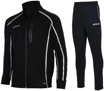 Airtracks Winter Laufset Pro Team Thermo Laufhose Lang Laufjacke Air Tech II schwarz-grau