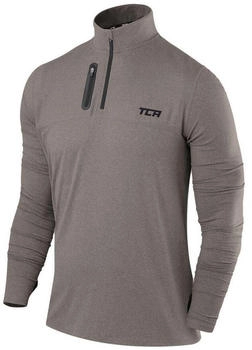 TCA Trainingsshirt Langarm Laufshirt Reißverschluss dunkelgrau