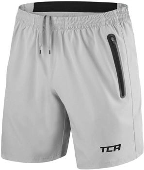 TCA Elite Tech Laufhose hellgrau schwarz
