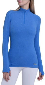 TCA Fusion Quickdry Laufshirt Reißverschlusstasche blau schwarz