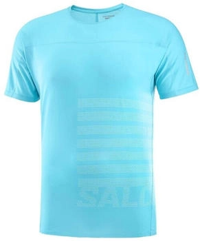 Salomon Sense Aero Ss Tee Gfx M blau weiß