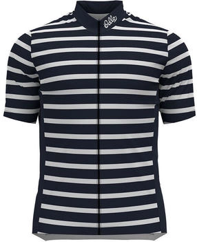 Odlo Radtrikot Rei&szlig;verschluss und Print ESSENTIALS dark sapphire wei&szlig;