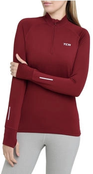 TCA Laufshirt Langarm Brustreißverschluss cabernet