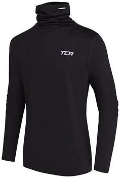 TCA Warm-Up Trichterhals Thermo Laufshirt schwarz