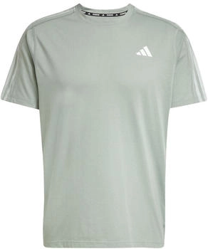 Adidas Own the Run 3-Streifen Laufshirt JD2314 silbergr&uuml;n
