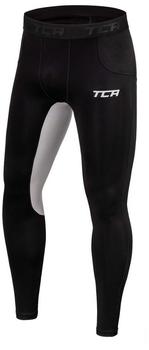 TCA Leggings Kompressionshose lang schwarz hellgrau