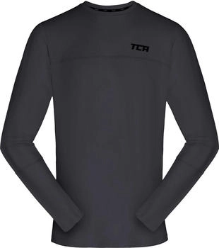 TCA Element Langarm Rundhalsausschnitt Laufshirt grau