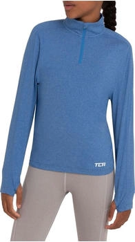 TCA Fusion Quickdry Laufshirt Reißverschlusstasche blau