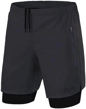 TCA Ultra-Shorts Reißverschluss grau