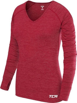 TCA Elle Langarm V-Ausschnitt Laufshirt rosa
