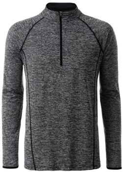 James & Nicholson JN 498 Herren Langarm Funktions-Shirt black melange black