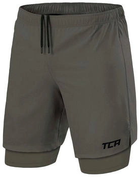 TCA Trainingsshorts 2-in-1 Laufhose Kompressionshose grün