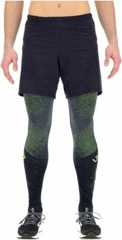 UYN Running Exceleration Shorts 2IN1 schwarz gelb-neon B131
