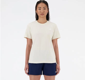 New Balance Jersey Small Logo Damen T-Shirt leinenweiß