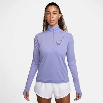 Nike Swoosh Dri-FIT Mid Layer mit Halbrei&szlig;verschluss f&uuml;rs Laufen (Damen) - Lila (EU - ) HJ2225-533