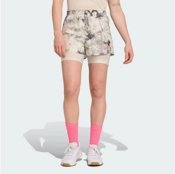 Adidas Own The Run Spray Dye 2-In-1 Shorts grau schwarz