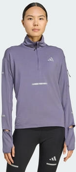 Adidas Laufshirt CLIMAWARM Rei&szlig;verschluss bis zur Brust preloved violet
