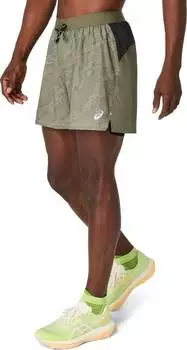 Asics Fujitrail All Over Print 5in Short mantle green
