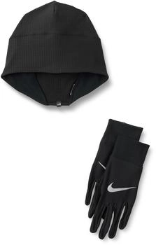 Nike Dri-FIT Winterset Essential Laufset Mütze Handschuhe 082 black silver