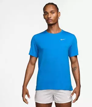 Nike Miler Dri-FIT UV Kurzarm-Laufoberteil für Herren Blau DV9315-446