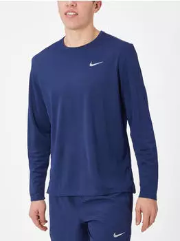 Nike Miler Herren Dri-FIT UV Langarm-Laufoberteil (FB7070-410) marineblau