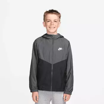 Nike Sportswear Windrunner Repel-Jacke mit Kapuze f&uuml;r &auml;ltere Kinder (IF2821) grau