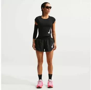 Nike Tempo Dri-FIT Mid Rise Swoosh Shorts (IF1473) schwarz/reflective silv/wei&szlig;