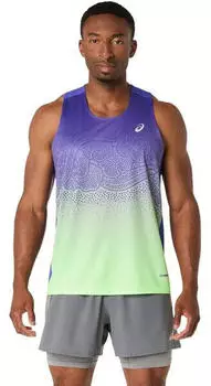 Asics Road Fade Singlet Tank Top (2011D522-401) cobalt burst/illuminate green