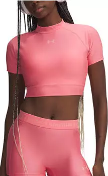Under Armour HeatGear Cropped Mock Kurzarm Funktionsshirt (6010006-600) bittersweet pink/posh pink