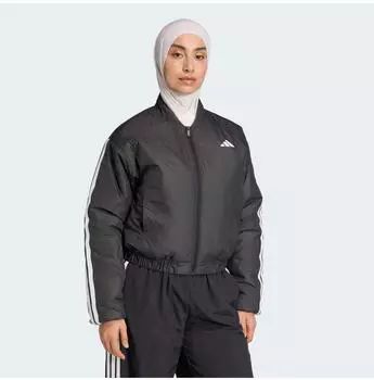 Adidas Essentials Climawarm 3 Stripes Insulated Bomber Coat schwarz/weiß