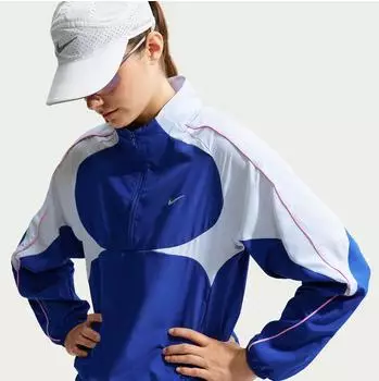 Nike W NK Tempo SWSH DF JKT Laufjacke wasserabweisend windabweisend (IM7579-417) old royal/football grau/pink rise