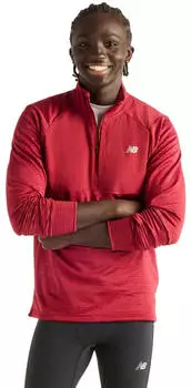 New Balance Athletics Heat Grid Half Zip Training Shirt (MT43204PDR) dunkelrot