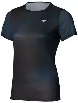 Mizuno Impulse Core Graphic Tee Laufshirt (J2GAD708) schwarz/insignia blue