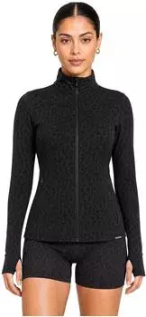Smilodox Velvara Trainingsjacke Slim Fit mit Leoparden-Muster (125168) schwarz