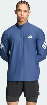 adidas Adi365 Iconic Half Zip Laufshirt langarm tech indigo/white (Herren) (KR5521)