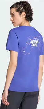 adidas BMW Berlin Marathon 2026 Map Laufshirt kurzarm dual indigo (Damen) (HZ9502)