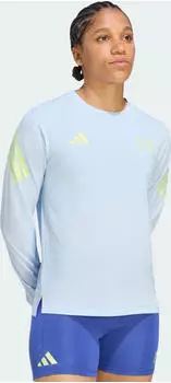 adidas BMW Berlin Marathon 2026 Laufshirt langarm crystal sky (Damen) (KG8244)