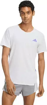 adidas Adizero Running Laufshirt kurzarm white/solar purple (Herren) (KG8456)