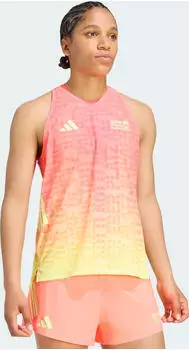 adidas BMW Berlin Marathon 2026 Allover-Print Laufshirt &auml;rmellos solar turbo/frozen lemon (Damen) (KV1197)
