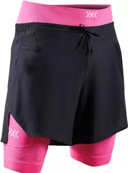 X-Bionic Effektor 2in1 Laufhose kurz black/neo pink (Herren) (EF-R520S25M-B133)