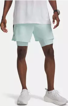 Under Armour Launch 2-in-1 Laufhose kurz refresh mint/black/reflective (Herren) (1382640-703)