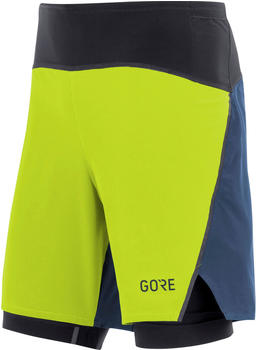 Gore R7 2in1 Shorts citrus green/deep water blue